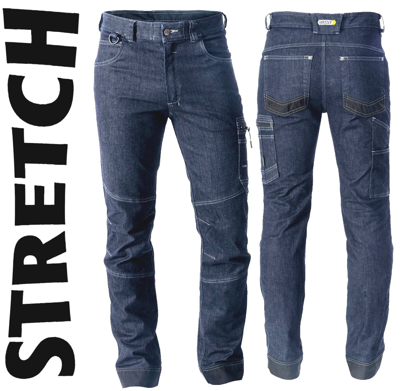 Jeans-Arbeitshose Stretch DASSY® OSAKA JEANSBLAU/SW-42