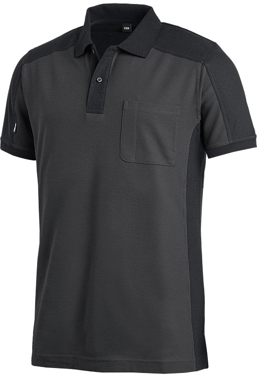 FHB KONRAD Polo-Shirt, grau-schwarz, Gr. 2XL