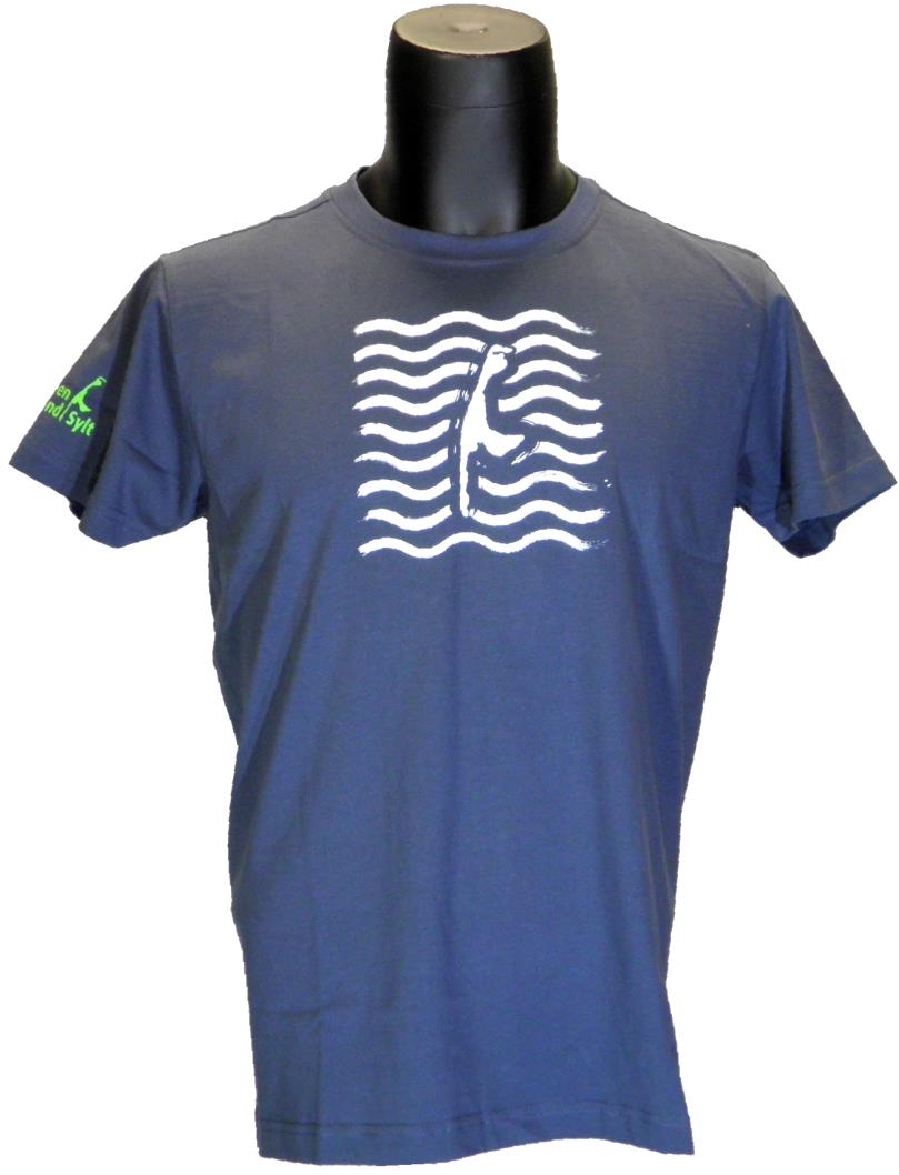 T-Shirt "SYLT" Denim Blue Motiv: Welle LIMITED EDITION