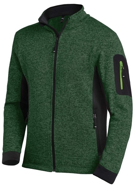 FHB CHRISTOPH Strick-Fleece-Jacke, grün-schwarz, Gr. 2XL